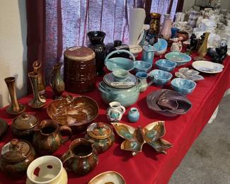 Large collection of Dryden Pottery, Some McCoy, Brush, and Mid Century
