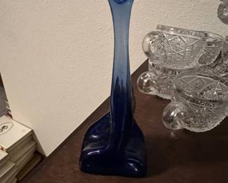 Cobalt Swung blue vase