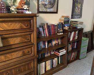 Nice Chest of Drawers, 2 books shelves, books
