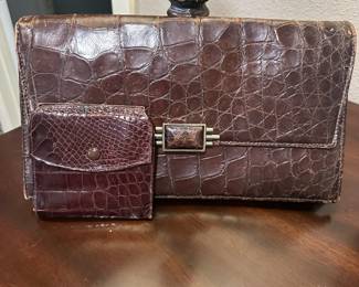Alligator bag and coin purse