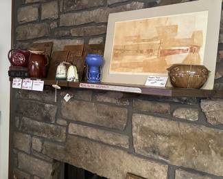 Lovely signed and numbered by artist Mid Century Watercolor, Art pottery and Navaho Bell