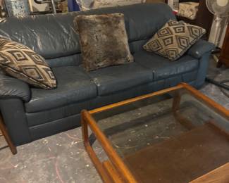 Leather couch and loveseat