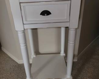 Small white side table