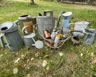 Vintage Watering Cans And Oilers