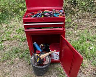 Red Alltrade Tool Cabinet With Separate Tool Chest  Pot Of Vintage Tools