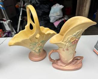 Hull Pottery Flower Basket  Pitcher Vase