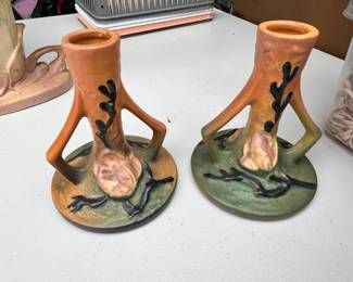 Roseville Pottery Candlesticks