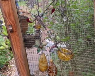 TearDrop Shaped Glass Ornaments GoldAmber With Other Hanging Yard Decor