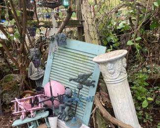 Yard Art Including Cherub Decor Rain Chain Girl Statue  More
