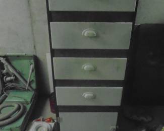 vintage chect with bin pull drawers