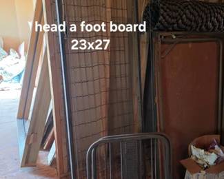 All metal toddler bed, as found in barn attic