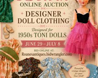 1950s Toni Doll with wedding dress and accessories, Toy Trav'lers case with sets of designer clothing