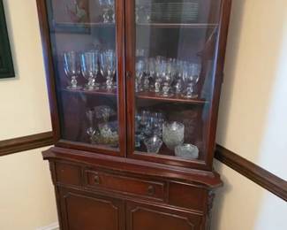 Brandt Furniture mahogany corner cabinet