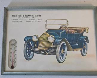 Vintage local business advertising thermometers and calendars