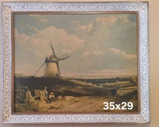 Large framed vintage board print