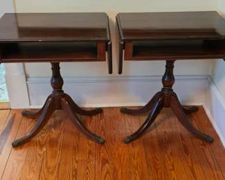Pair of mahogany drop leaf side tables