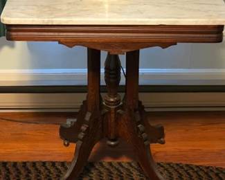 Eastlake marble top parlor table