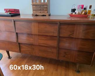 MCM louver front low boy dresser