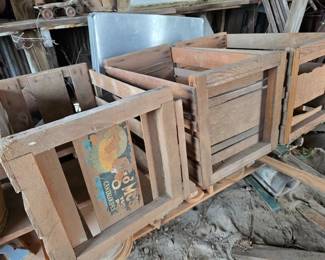 Vintage wood fruit crates