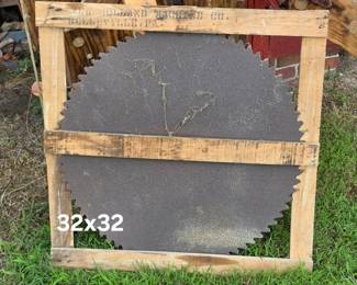 Heavy saw blade in frame