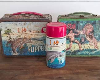 Vintage Flipper and Tarzan lunch boxes