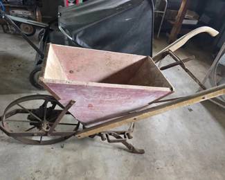 Antique Oliver wood and metal planter