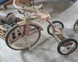 Vintage tricycle, as found in barn