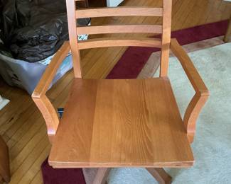 Wooden Chair on castors and swivels