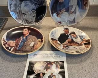 Norman Rockwell set of 4 plates with descriptive pamphlet presale $40