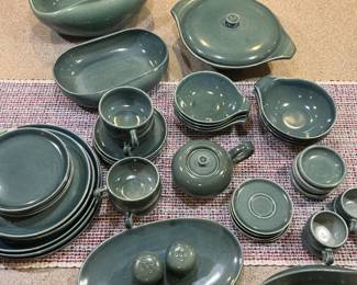 Russell Wright Sea Foam Blue pottery. 47 pieces.