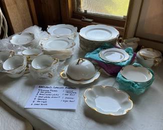 Haviland Limoges from france white with gold trim. Presale $250