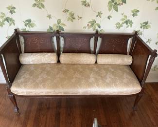 Antique Settee or loveseat. In excellent shape. Measures 34” h x 57” long x 22” d