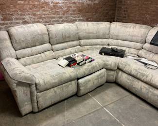 Large 80’s sectional. Has a sleeper sofa section plus two recliners.. presale $100
