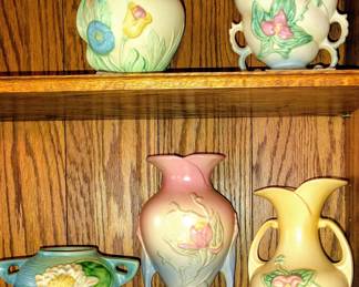 Roseville Cash Pot, Hull Ombre Vase, Yellow VaseHull