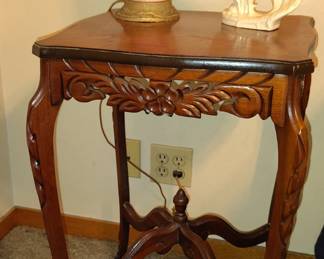 Mid Century Carved Side Table