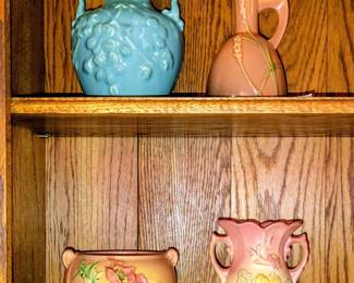 Roseville Wheat Pitcher, Hull Floral Vases