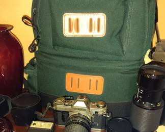 Canon AE-1 Camera, Vivitar MC Tele Converter, Vivitar 75-205 MM Lense