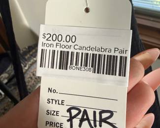 Iron Floor Candelabra Pair 