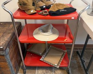 Vtg Rolling Cart, Shoes