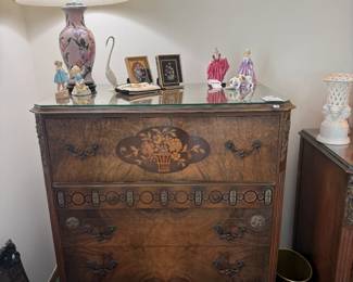 Johnson Furniture Inlaid Wood Dresser 