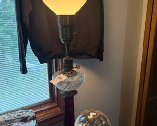 Cranberry Glass Parlor Lamp 