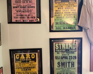 Framed Caro Drive-In Flyers
