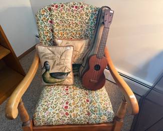 Antique Chair, Duck Pillows