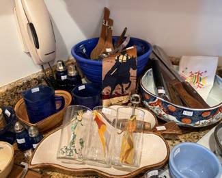 Painted Glasses, Mixing Bowl, Silverware