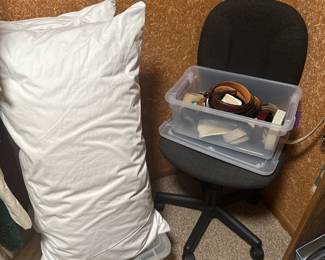 Pillows, Rolling Office Chair 