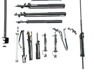 Assorted Light Stands, Mic Stands, Stands