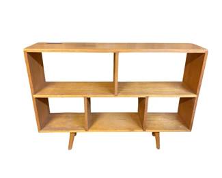 Low teak bookshelf