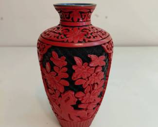 Vintage Chinese Cinnabar Vase