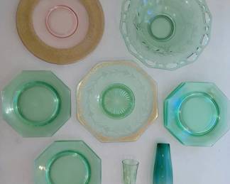 Gorgeous Green And Gold Glass Dishes