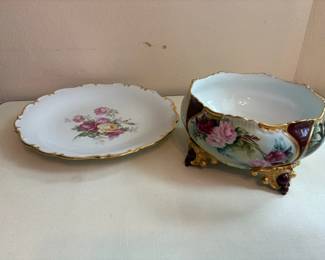 French And German Floral Serve Ware